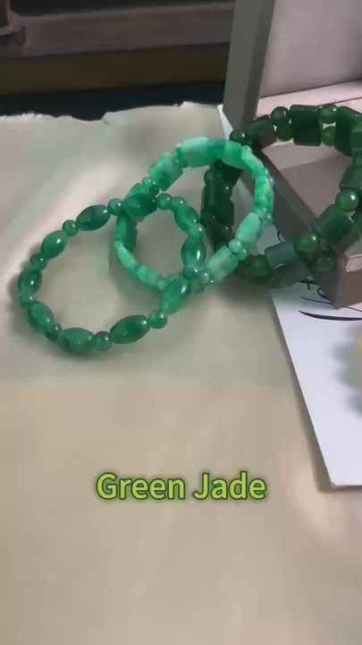 Bohemian Jade and Gemstone Unisex Bangle with Asscher Cut Diamonds