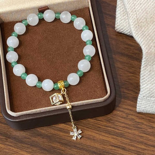 D-183 18K Gold Plated High Quality Simple Retro Luxury Design Fashion Chinese Style Beaded Bracelets for Women