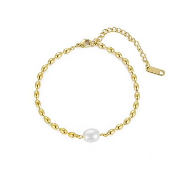 Fashion Jewelry Custom 18K Gold Plated Brass Bracelet Irregularity Natural Freshwater Baroque Pearl Beaded Bracelet for Women