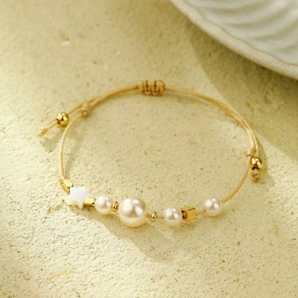 Bohemia Sunflower Pearl Crystal Copper Beaded Braid Bracelets Set for Friendship Jewelry Girl Gift