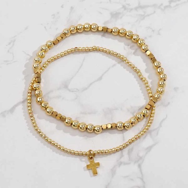 Fashion Jewelry Fashionable European American Gold Plated Charm Beaded Bracelets for Women Men