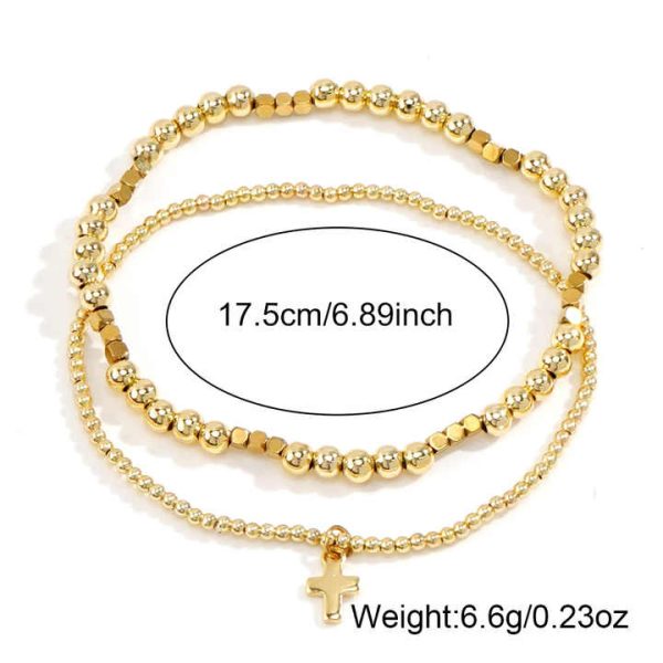 Fashion Jewelry Fashionable European American Gold Plated Charm Beaded Bracelets for Women Men