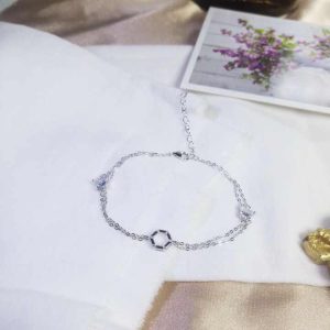 Charming Fashion Factory Wholesale S925 Sterling Silver Love Geometry Bracelet Women's Senior Jewelry