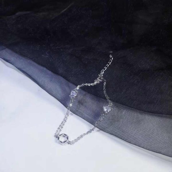 Charming Fashion Factory Wholesale S925 Sterling Silver Love Geometry Bracelet Women's Senior Jewelry