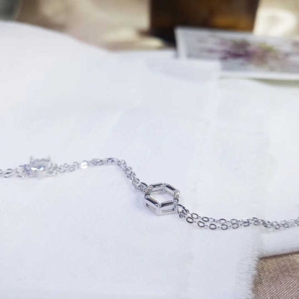 Charming Fashion Factory Wholesale S925 Sterling Silver Love Geometry Bracelet Women's Senior Jewelry