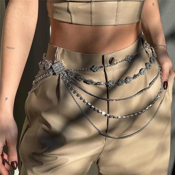 Hot Selling Wholesale Fashion Rhinestone Waist Chain Sexy Belly Chain Body Jewelry for Parties and Gifts Hotspot at Nightclubs