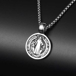 Exorcist Saint Titanium Steel Cross Religious Necklace