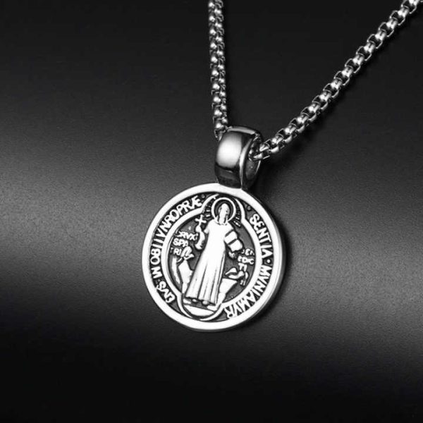Exorcist Saint Titanium Steel Cross Religious Necklace