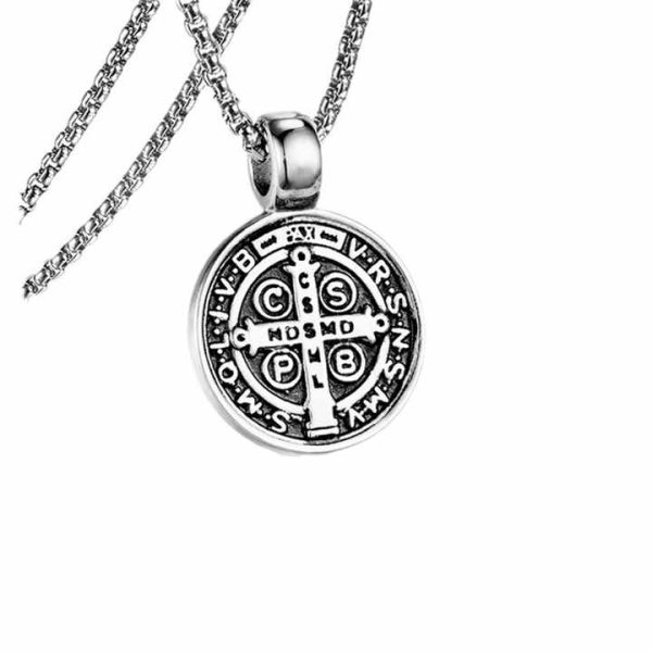 Exorcist Saint Titanium Steel Cross Religious Necklace