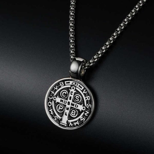 Exorcist Saint Titanium Steel Cross Religious Necklace