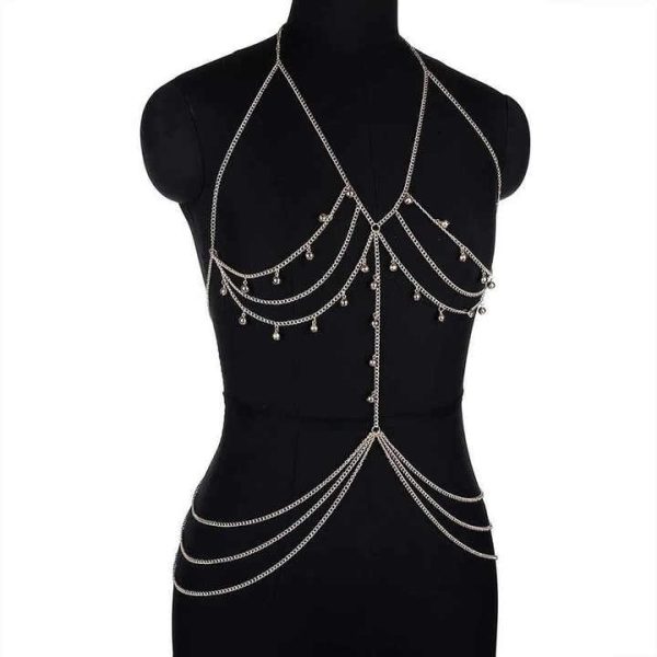 Swimming Ins Party Fashion Jewelry Accessories Bodychains Stainless Steel Bikini Waterproof Tassel Waist Body Chain for Women