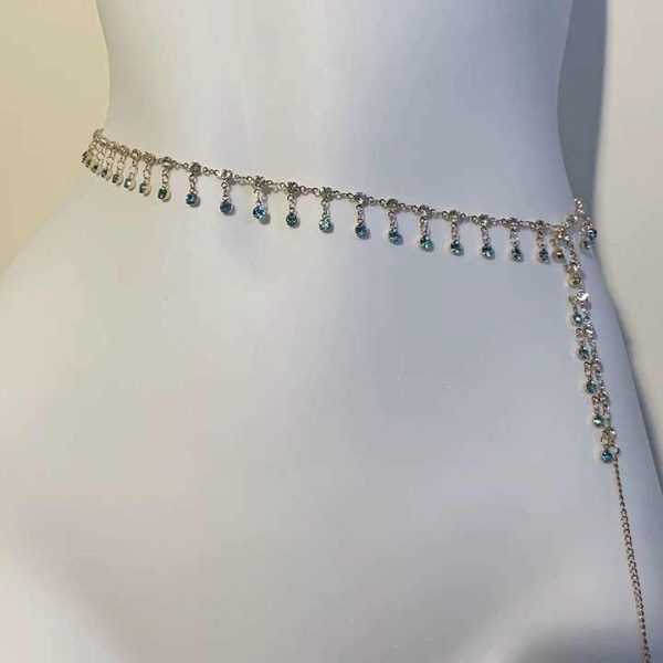 Delicate Fashion Fringe Waist Chain Summer Beach Belly Chain Bikini Rhinestone Waist Belts Multi-layer Crystal Tassel Body Chain
