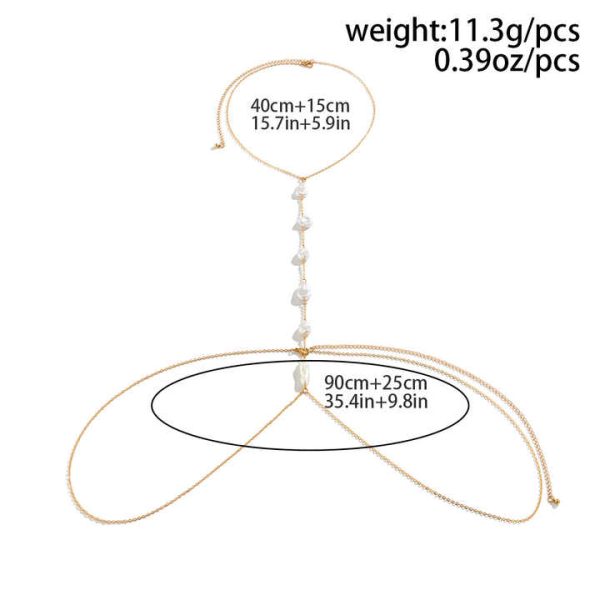 Trend Design Baroque Style Summer Beach Body Chain Sexy Vacation Neck Waist Beaded Chain for Bikini Clothing for Gifts