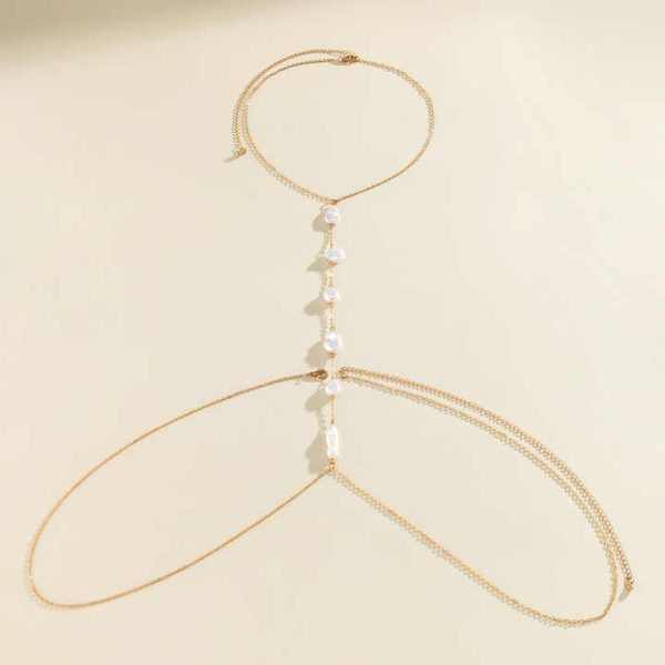Trend Design Baroque Style Summer Beach Body Chain Sexy Vacation Neck Waist Beaded Chain for Bikini Clothing for Gifts
