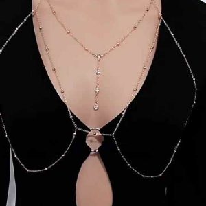 Trendy Zinc Alloy Shiny Zircon Belly Chain - Elegant Adjustable Body Jewelry for Women, Perfect for Parties and Gifts