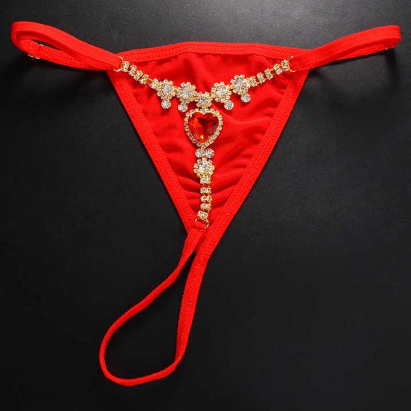 European Best Sale Fashion Jewelry Body Chain Black Red Sexy Women Adjustable Crystal CZ Heart Thong Panties Body Chain Jewelry
