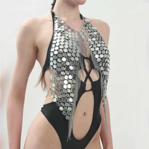 Punk Sexy Street Shot Personalized Body Clothing Chain Handmade Sequin Body Chains Lingerie Accessories