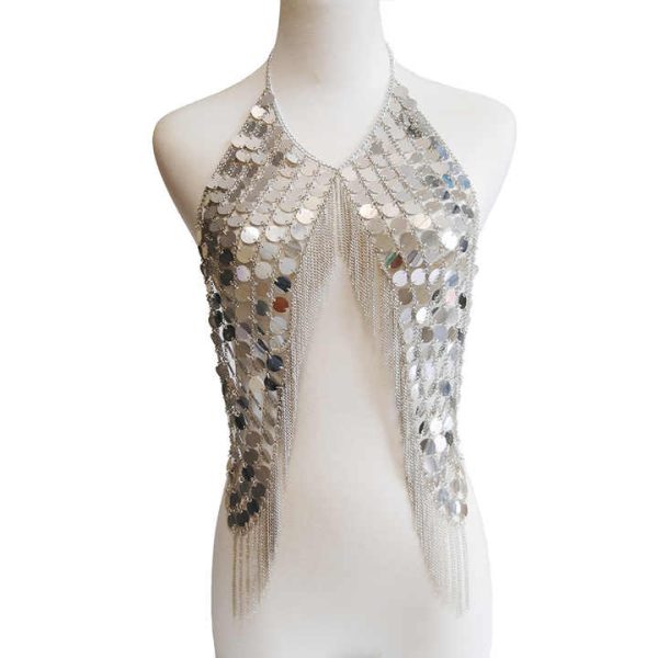Punk Sexy Street Shot Personalized Body Clothing Chain Handmade Sequin Body Chains Lingerie Accessories