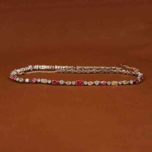 Multi Shape Cut Lab Grown Diamond Tennis Luxury Necklace 18KT Solid Gold Fashionable Iced Out Tennis Chain for Birthday Gift