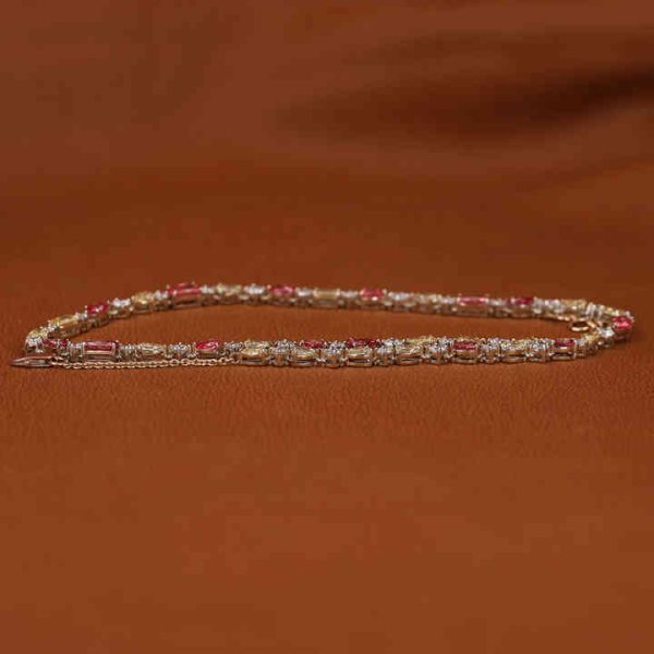 Multi Shape Cut Lab Grown Diamond Tennis Luxury Necklace 18KT Solid Gold Fashionable Iced Out Tennis Chain for Birthday Gift