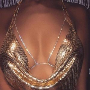 Stylish Tin Alloy Body Chain for Women Silver Gold Plated Rhinestone Micro Insert Fashion Jewelry for Beach Party and Anniversary Gifts