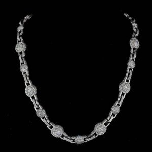 22-Inch 90 Gram Stainless Steel Diamond Body Chain Necklace with Rose Gold Plated Heart Cross Pattern for Weddings and Parties