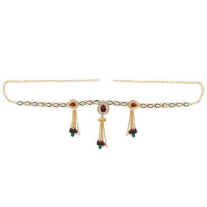 Trendy Gold Plated Crystal Belly Chain Waist Belt – Bridal Body Jewelry for Women