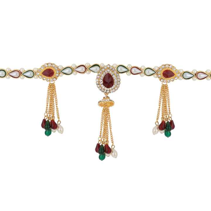 Indian Fashion Jewelry Gold Plated Crystal Waist Belt Belly Chain Kamarbandh Bridal Body Jewelry for Bridal