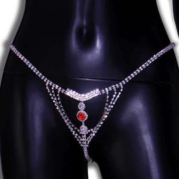 Dainty Gold Plated T Shape Body Chain Fashionable Sparkling Rhinestone and Glittering Crystal Diamond Belly Waist Accessories