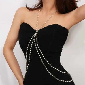 Women's Hyperbole Style Brass Body Chain with Crystal Rhinestone and Multi-Layer Tassel for Wedding Party Belly Jewelry