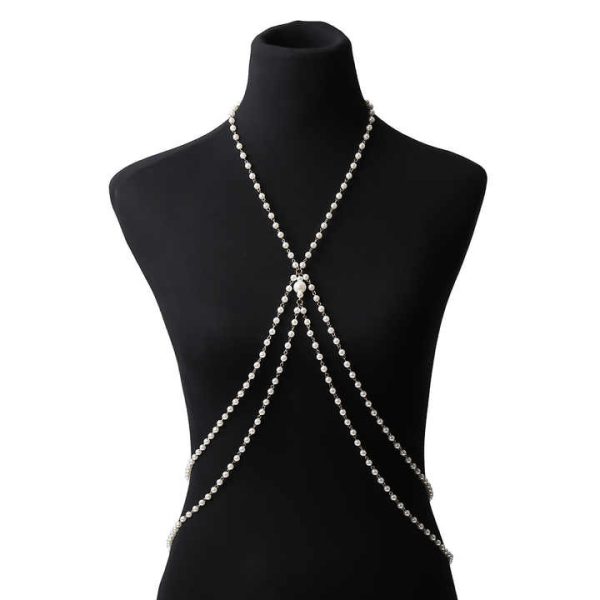 Europe United States Cross-Border Hot Sale Female Temperament Design Body Chain Pearl Multi-Layer Tassel Hand Body Chain Fashion
