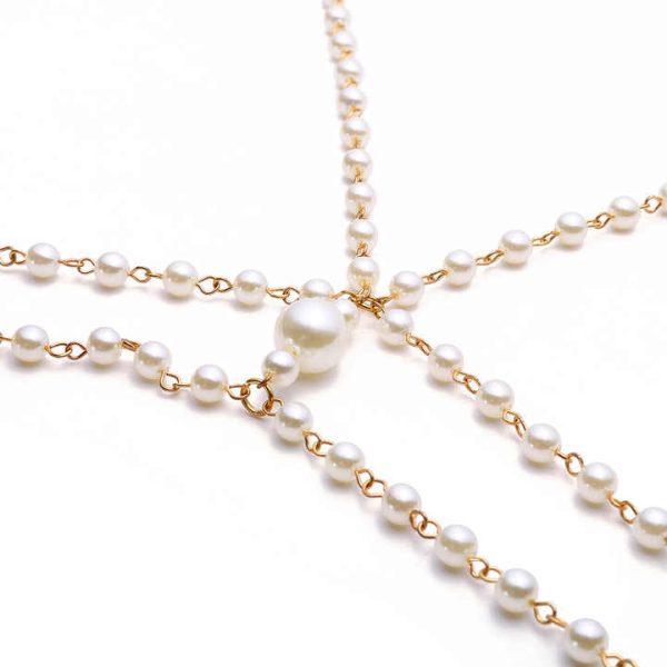 Europe United States Cross-Border Hot Sale Female Temperament Design Body Chain Pearl Multi-Layer Tassel Hand Body Chain Fashion
