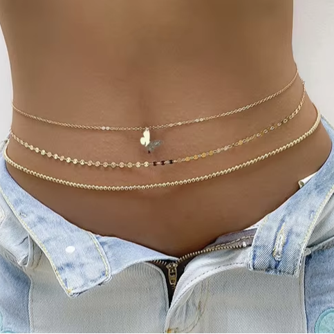 High Quality Personality Design 14K Gold Filled Chain Sexy Waist for Girls