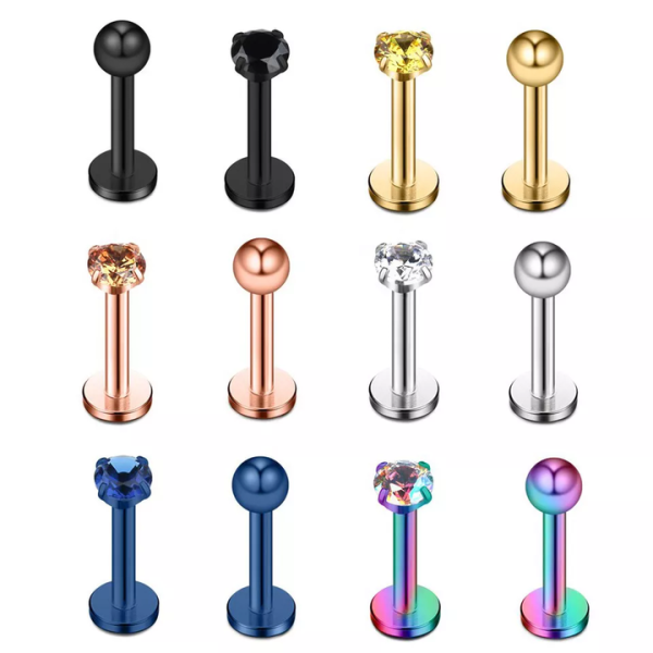 16G Internally Threaded Labret Marquise CZ Labret Piercing Tragus Cartilage Earring Ear Stud Ring Trendy Sale Fashion Piercing