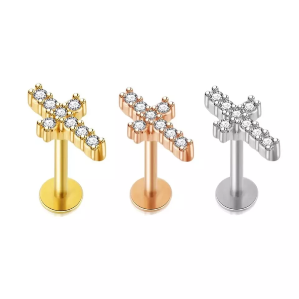 16G Internally Threaded Labret Marquise CZ Labret Piercing Tragus Cartilage Earring Ear Stud Ring Trendy Sale Fashion Piercing