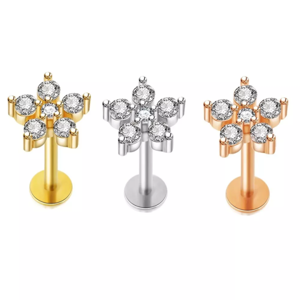16G Internally Threaded Labret Marquise CZ Labret Piercing Tragus Cartilage Earring Ear Stud Ring Trendy Sale Fashion Piercing