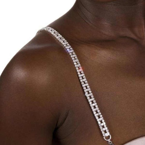 Customizable Women's Fashion Simple Multi-Color Rhinestone Body Chain Adjustable Hollow Shoulder Chain for Party Sexy Occasions