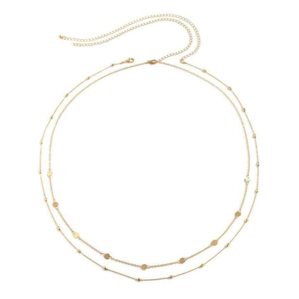 Sexy Vintage Aesthetic Belly Chain Thin Beads Link Body Chain Waist Chain Belt Streetwear Summer Women Fashion Body Jewelry