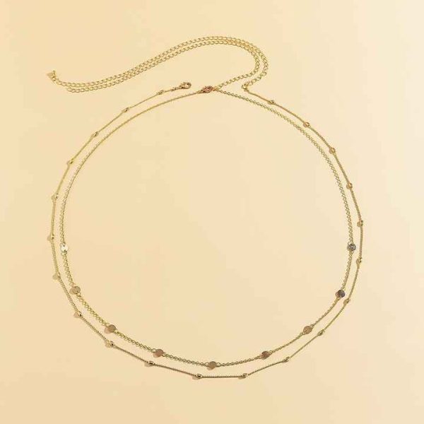 Sexy Vintage Aesthetic Belly Chain Thin Beads Link Body Chain Waist Chain Belt Streetwear Summer Women Fashion Body Jewelry