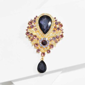 Fashion Exquisite Zircon Brooch Sparkle Rhinestone Charming Brooch Flower Bouquet Women's Brooch Fashion Pin Accessories