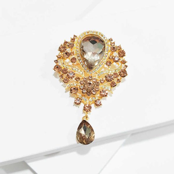 Fashion Exquisite Zircon Brooch Sparkle Rhinestone Charming Brooch Flower Bouquet Women's Brooch Fashion Pin Accessories