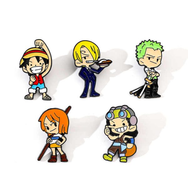 Japanese Trendy Metal Enamel Lapel Pin Badge Demon Slayer Anime Peripheral Series Cartoon Characters Brooch Pins for Men for Bag