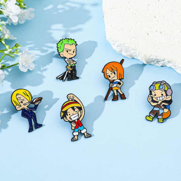 Japanese Trendy Metal Enamel Lapel Pin Badge Demon Slayer Anime Peripheral Series Cartoon Characters Brooch Pins for Men for Bag