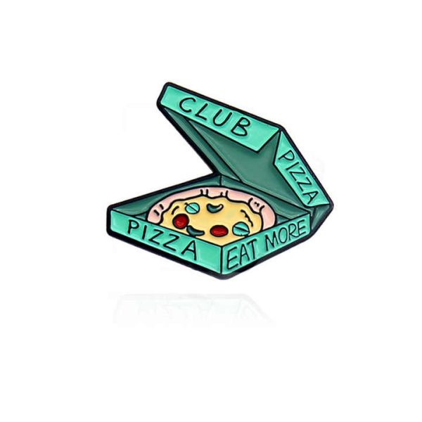 Wholesale Trendy Cartoon Food Elements Delicious Smiling Face Pizza Brooch Trendy Clothing Badge Accessories