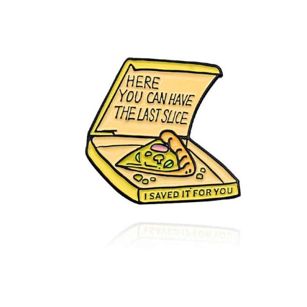 Wholesale Trendy Cartoon Food Elements Delicious Smiling Face Pizza Brooch Trendy Clothing Badge Accessories
