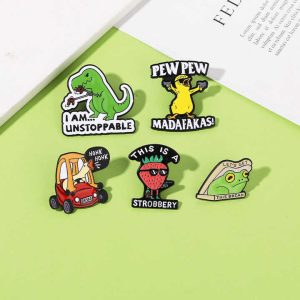 Trendy Funny Cartoon Animal Alloy Drip Oil Enamel Metal Brooch Pin Brooch for Clothing Accessories