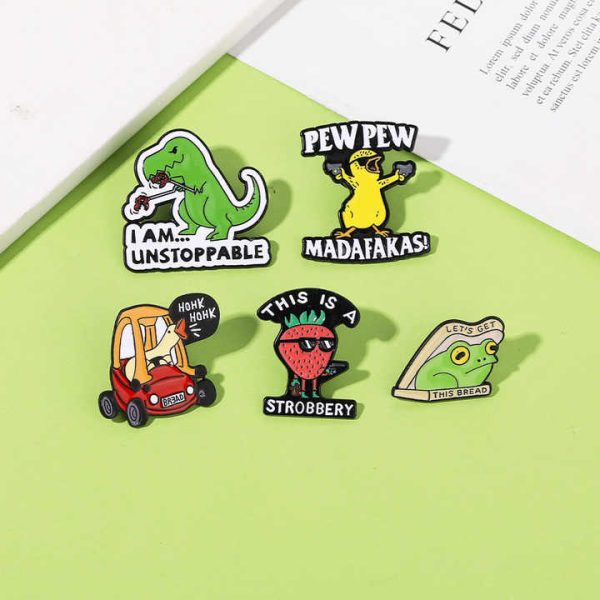 Trendy Funny Cartoon Animal Alloy Drip Oil Enamel Metal Brooch Pin Brooch for Clothing Accessories