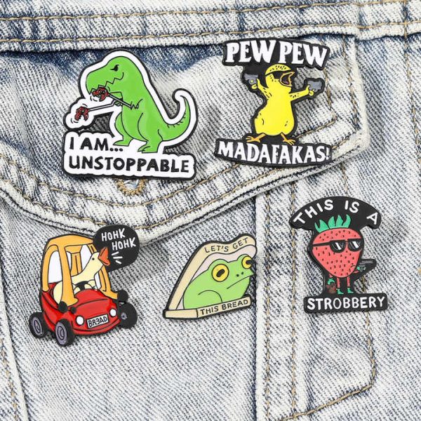 Trendy Funny Cartoon Animal Alloy Drip Oil Enamel Metal Brooch Pin Brooch for Clothing Accessories