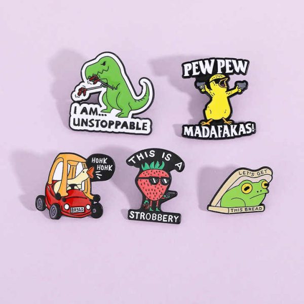 Trendy Funny Cartoon Animal Alloy Drip Oil Enamel Metal Brooch Pin Brooch for Clothing Accessories