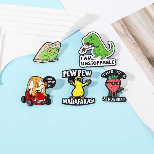 Trendy Funny Cartoon Animal Alloy Drip Oil Enamel Metal Brooch Pin Brooch for Clothing Accessories